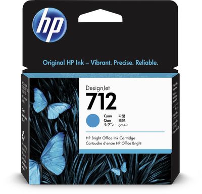 HP inktcartridge 712, 29 ml, OEM 3ED67A, cyaan