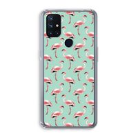 Flamingoprint groen: OnePlus Nord N10 5G Transparant Hoesje