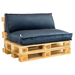 2L Home & Garden Palletkussen Velvet Donkerblauw - 120 x 80cm