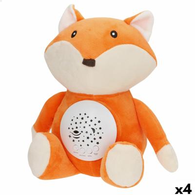 Knuffel met LED Projector Colorbaby Pluche Plastic 25 x 27 x 13 cm (4 Stuks)