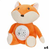 Knuffel met LED Projector Colorbaby Pluche Plastic 25 x 27 x 13 cm (4 Stuks)