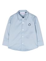 TRUSSARDI JUNIOR chemise en coton à logo brodé - Bleu