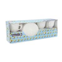 Set van Kopje met Schotel Luminarc Trianon (6 pcs) Wit Glas 220 ml (12 Onderdelen)