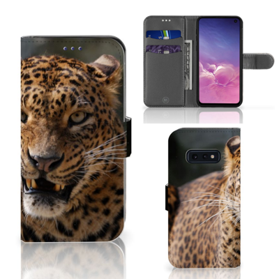 Samsung Galaxy S10e | Telefoonhoesje | Met pasjeshouder | Luipaard