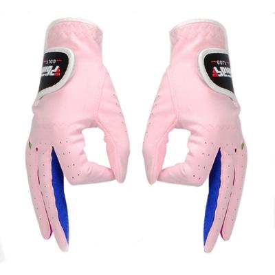 PGM een paar Golf microfiber doek zachte comfortabele handschoenen voor kinderen (kleur: roze maat: 14)