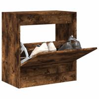 VidaXL Schoenenkast 60x34x63,5 cm bewerkt hout gerookt eikenkleurig