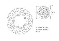 BREMBO Serie Oro remschijf, remschijven voor de moto, vast 68B40760