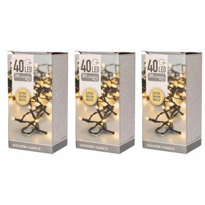 Kerstverlichting - 3x - warm wit - 40 LEDs - 3 m - kerstversiering - buiten Kerstverlichting - 3x - warm wit - 40 LEDs - 3 m - kerstversiering - buiten