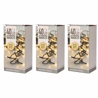 Kerstverlichting - 3x - warm wit - 40 LEDs - 3 m - kerstversiering - buiten