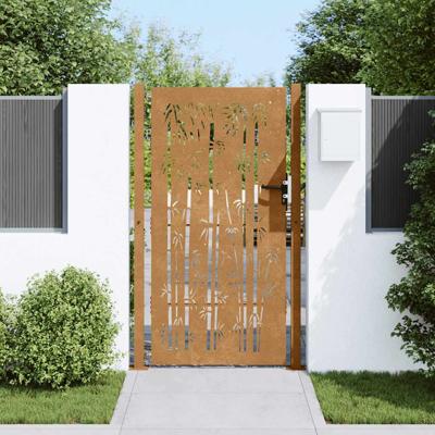 VidaXL Poort 105x180 cm bamboe-ontwerp cortenstaal
