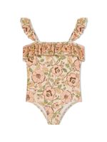 ZIMMERMANN Kids maillot de bain volanté à fleurs - Rose