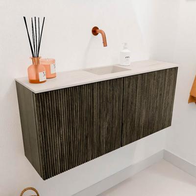 Toiletmeubel Mondiaz Joya Dlux | 90 cm | Meubelkleur Shadow | Faye wastafel Meli Wasbak Midden | Zonder kraangat(en)