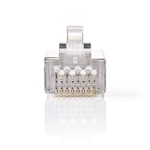 RJ45-Connector | Male | Stranded STP CAT6 | Recht | Verguld | 1 Stuks | PVC | Transparant | Doos