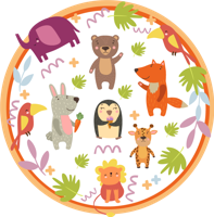 Vinyl vloerkleed dieren Schattige cartoon dierentuindieren