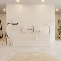 Ligbad Vrijstaand Ideavit Solidstar 170x72x55 cm Solid Surface Mat Wit