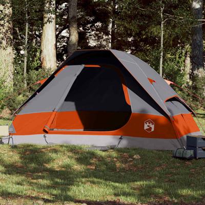 VidaXL Koepeltent 6-persoons waterdicht grijs en oranje
