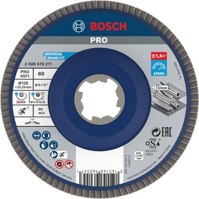 Bosch Accessoires X-LOCK Lamellenschijf Best for Metal recht, kunststof, Ø125mm, G 80, X571 - 1 stuk(s) - 2608619211