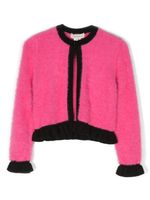 TWINSET Kids cardigan à plaque logo - Rose - thumbnail