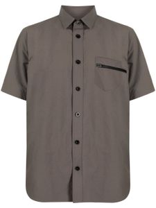 sacai chemise à col italien - Marron