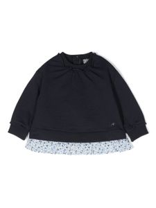 Il Gufo sweat en coton à fleurs - Bleu