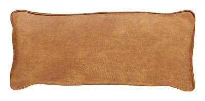 WOOOD Sierkussen 'Bean' 30 x 70cm, Recycle leer, kleur Cognac