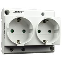 Din rail dubbel stopcontact 2p+PE SEP CWCD-2G voor in groepenkast of schakelkast