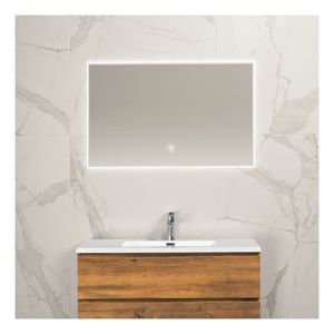 Badkamerspiegel Kwil | 100x80 cm | Rechthoekig | Indirecte LED verlichting | Touch button | Met verwarming