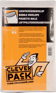 Cleverpack luchtkussenenveloppen, ft 120 x 215 mm, met stripsluiting, wit, pak van 10 stuks