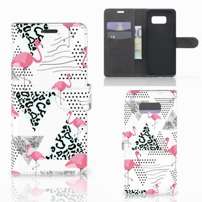 Samsung Galaxy S8 Plus | Telefoonhoesje | Met pasjeshouder | Flamingo Triangle