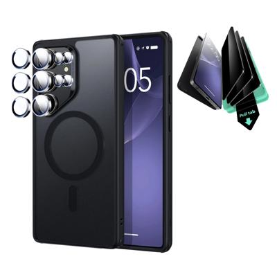 Galaxy S25 Ultra HaloLock Classic Hybrid Case Privacy Protection Bundle - Frosted Black