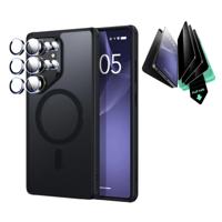 Galaxy S25 Ultra HaloLock Classic Hybrid Case Privacy Protection Bundle - Frosted Black