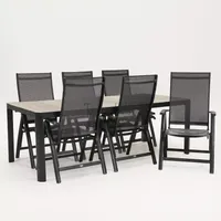 Tuinstoel Vito met Castilla negro tafel 220 x 100 cm