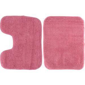 Badkamer/douche/toilet mat set fuchsia roze   -