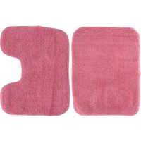 Badkamer/douche/toilet mat set fuchsia roze   - - thumbnail