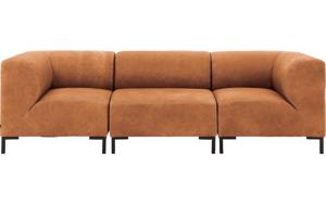 Goossens Excellent Bank Marshall cognac, leer, 1,5-zits, urban industrieel
