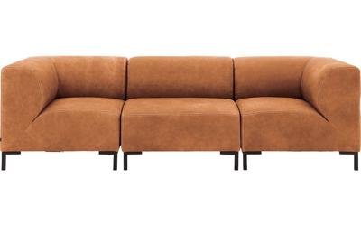 Goossens Excellent Bank Marshall cognac, leer, 1,5-zits, urban industrieel