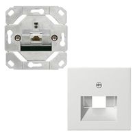 Gira Standaard 55 netwerkaansluitdoos 1 x RJ45 Cat.6a met inzetplaat zuiverwit mat
