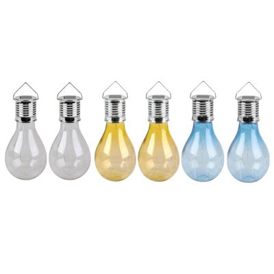 Solar sfeer tuin hanglampje - 6x stuks - wit / geel / blauw - 15 cm - kunststof - sfeerverlichting