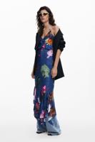 Bloemen midi-jurk - BLUE - XL