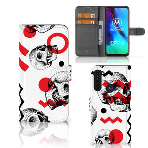 Telefoonhoesje met Naam Motorola Moto G Pro Skull Red