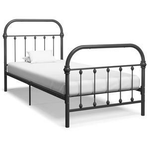 Bedframe metaal grijs 90x200 cm