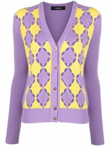 Versace cardigan bicolore en cachemire - Violet