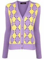 Versace cardigan bicolore en cachemire - Violet