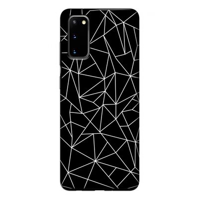 Geometrische lijnen wit: Samsung Galaxy S20 Tough Case