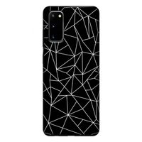 Geometrische lijnen wit: Samsung Galaxy S20 Tough Case