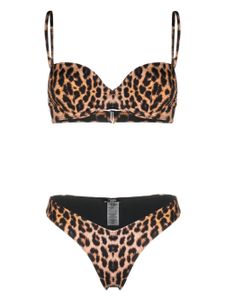 Noire Swimwear bikini à imprimé léopard - Tons neutres