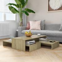 Salontafelset 100x100x26,5 cm bewerkt hout sonoma eikenkleurig