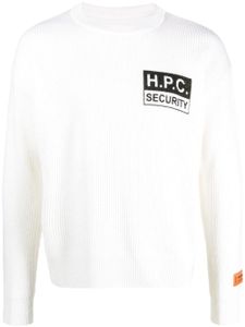 Heron Preston pull H.P.C. en maille intarsia - Blanc