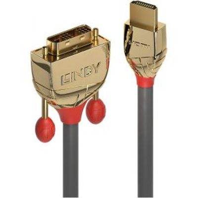Lindy 36193 HDMI DVI-D Grijs kabeladapter/verloopstukje