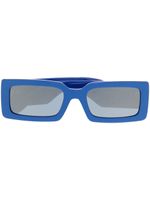 Dolce & Gabbana Eyewear lunettes de soleil rectangulaires à plaque logo - Bleu - thumbnail